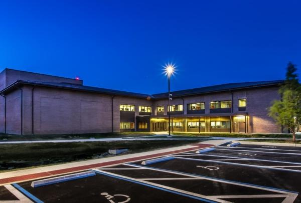 Nighttime photo of Andrews HOF